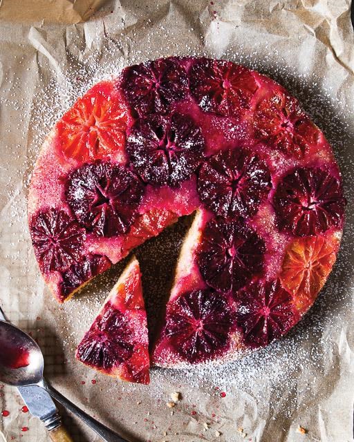 Blood orange syrup cake