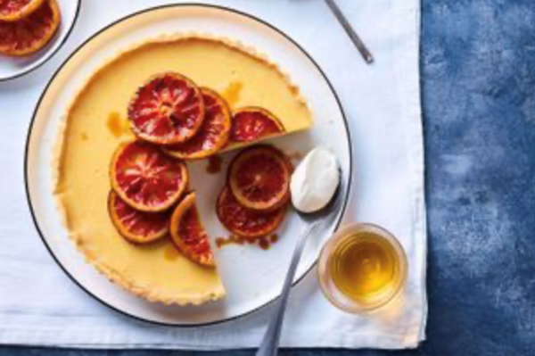 Blood orange tart with creme fraiche [James Cole Bowen]