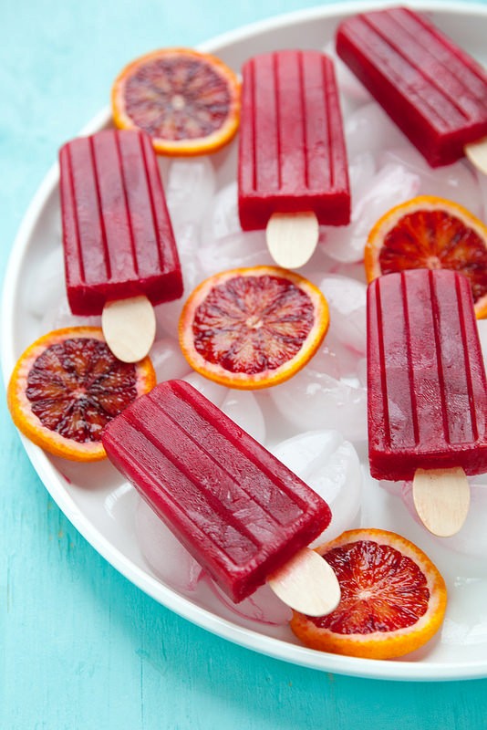 Blood orange vanilla bean popsicles 