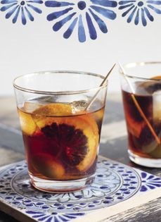 Blood orange vermouth cocktail