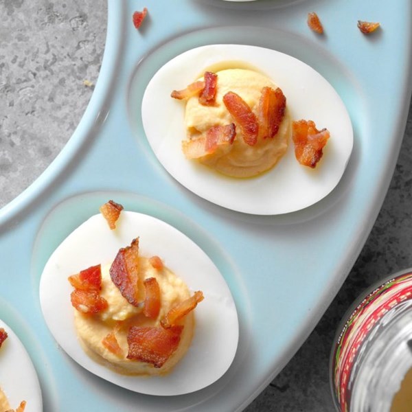Bloody Mary deviled eggs