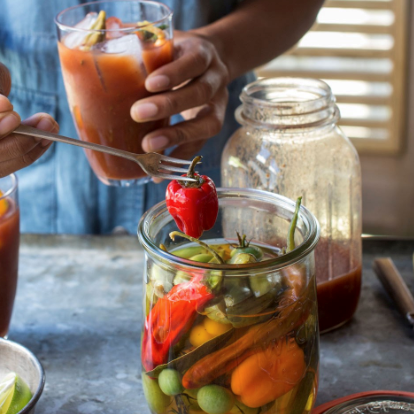 Bloody Mary garnishes by the jar