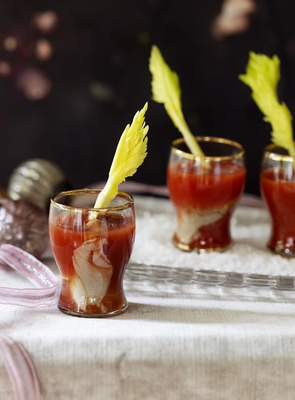 Bloody Mary oyster shooters