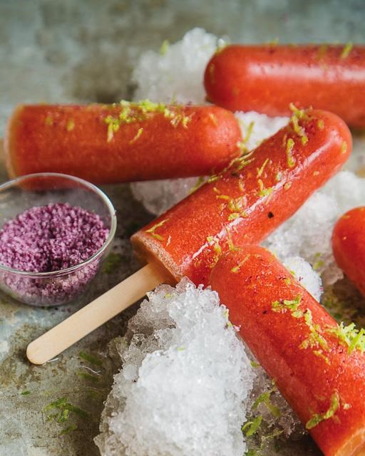 Bloody Mary pops with vodka