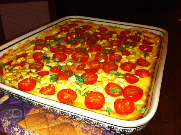 Bloody sunrise grits casserole