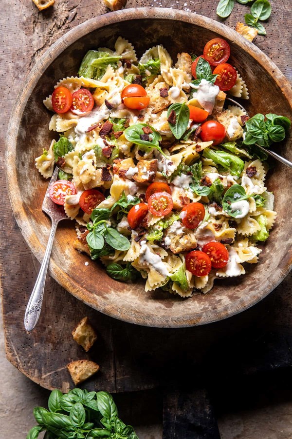 BLT Caesar pasta salad