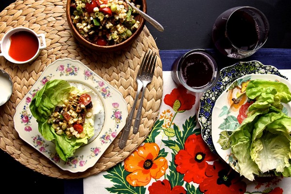 BLT corn salad wraps
