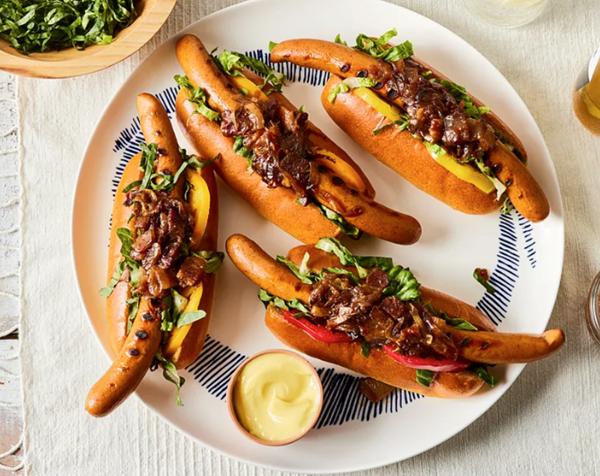 BLT hot dogs on brioche
