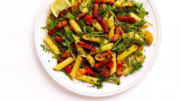 BLT pasta with gremolata