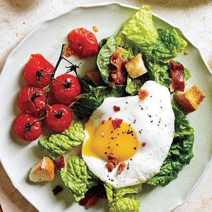 BLT salad with eggs sunny side up