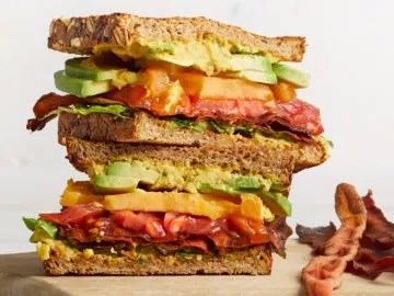 BLTAs (bacon, lettuce, tomato, and avocado) [zesty sandwich spread]