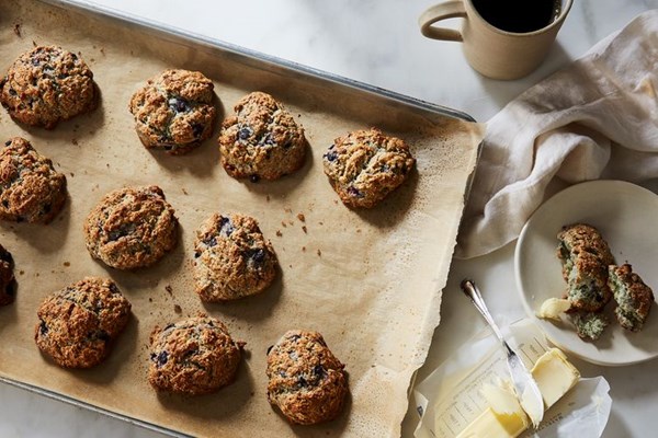 Blue blueberry drop biscuits