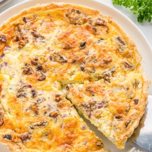 Blue cheese & walnut quiche