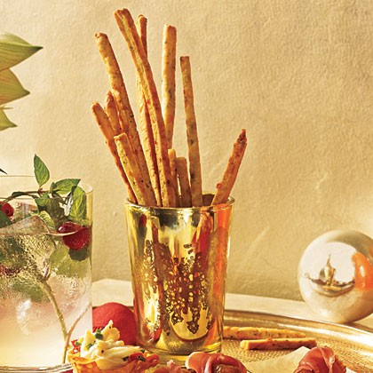 Blue cheese and chive straws