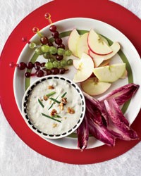 Blue-cheese-and-walnut dip with Waldorf crudités