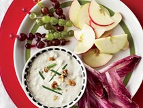 Blue-cheese-and-walnut dip with Waldorf crudités