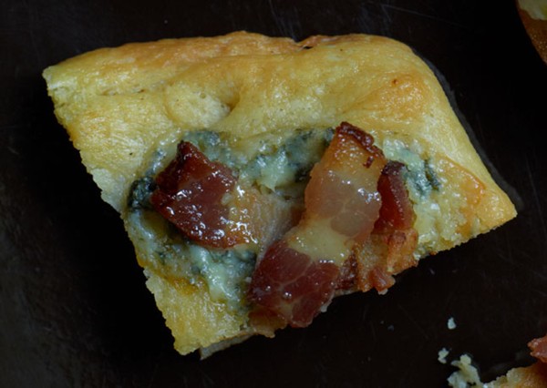 Blue cheese-bacon focaccia