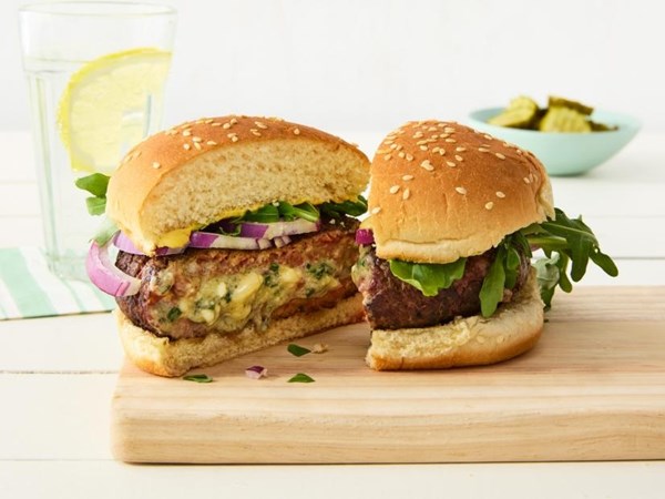 Blue cheese butter burgers