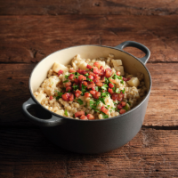 Blue cheese, celeriac and pearl barley ragout