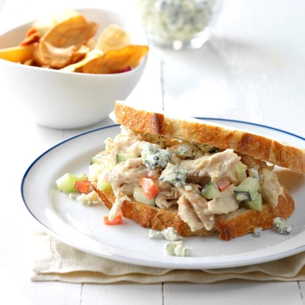 Blue cheese chicken salad sandwiches 