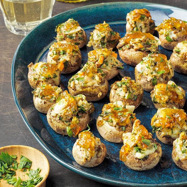 Blue cheese chicken stuffed mushrooms