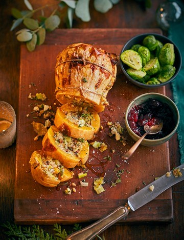 Blue cheese, leek and grain butternut squash