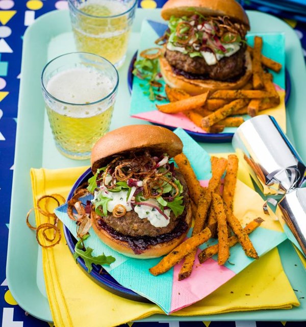Blue Christmas burger