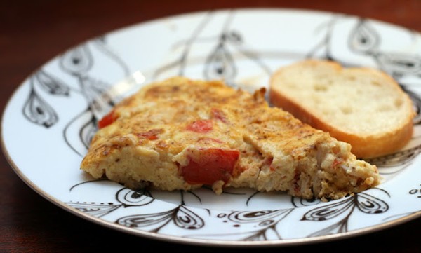 Blue crab tomato frittata