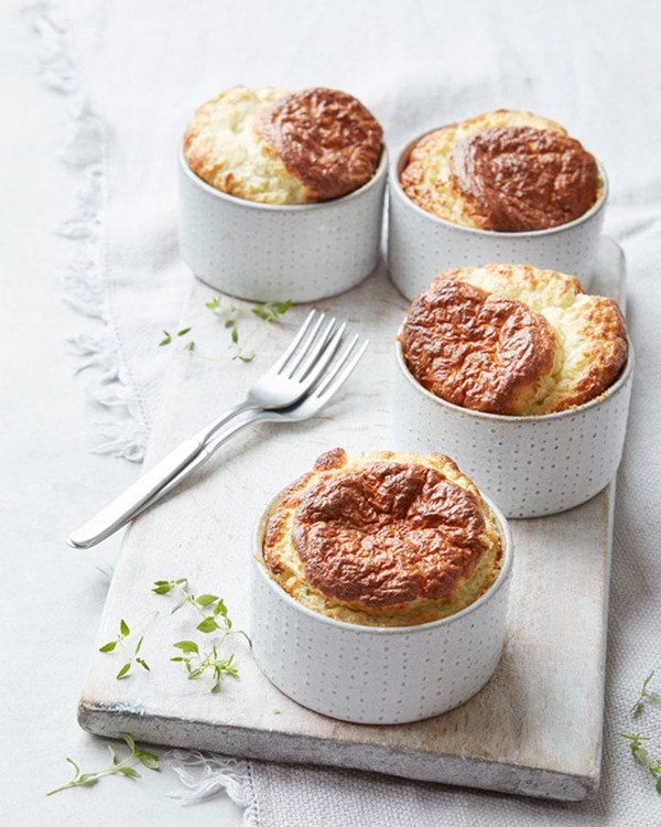Blue Murder cheese and thyme soufflés [Ballintaggart Cookery School]