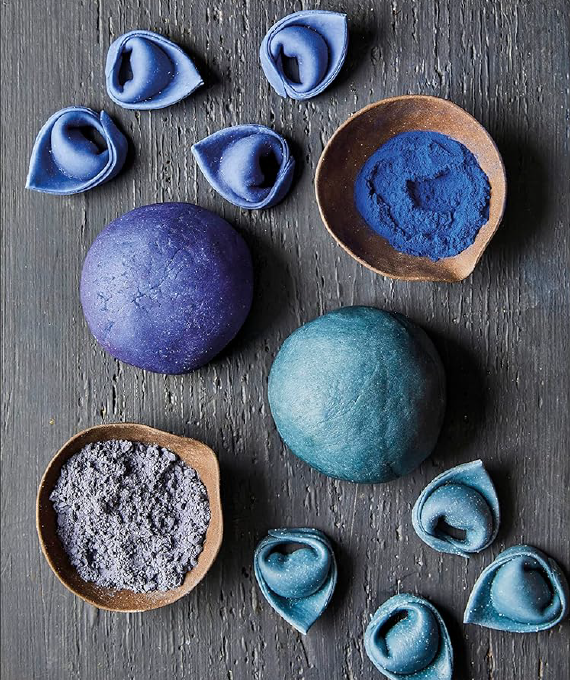 Blue pasta dough