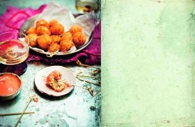 Blue swimmer crab cakes with hot pink mayonnaise