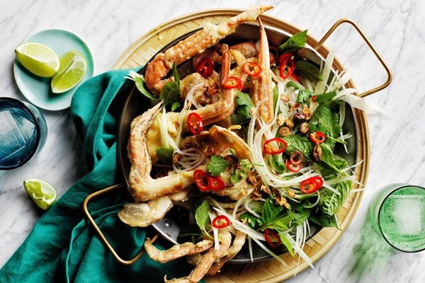 Blue swimmer crab with papaya salad