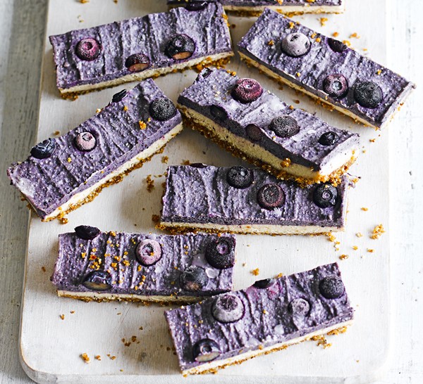Blueberry & coconut frozen 'cheesecake' bars