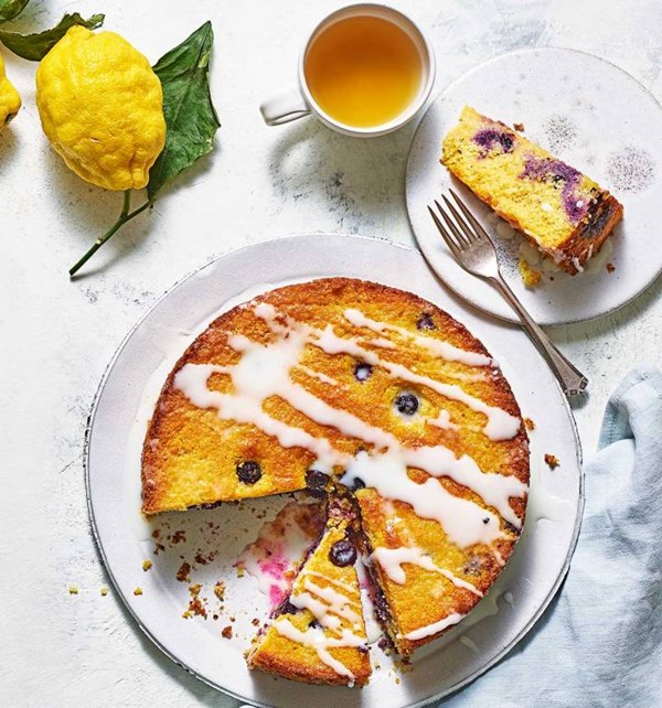 Blueberry & lemon polenta cake