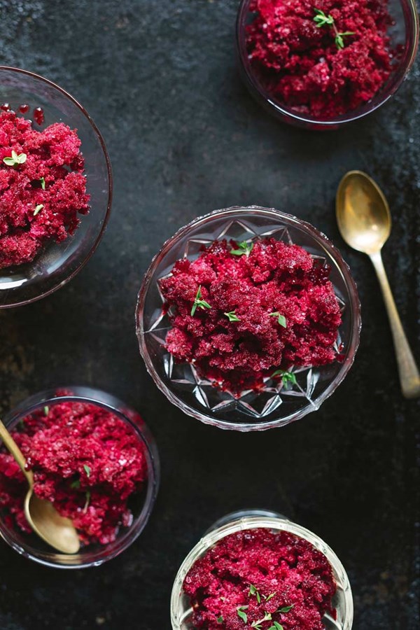 Blueberry & thyme granita