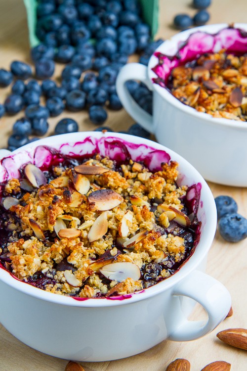 Blueberry almond and Amaretto quinoa crisp