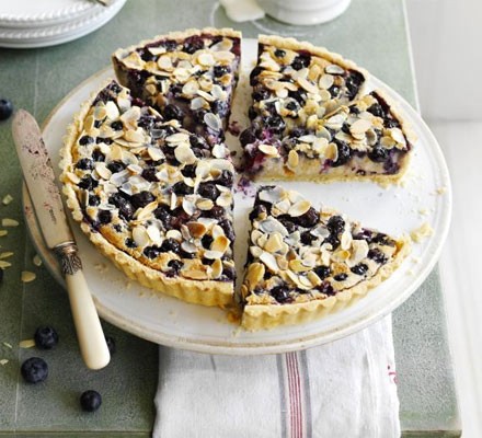 Blueberry, almond and mascarpone tart