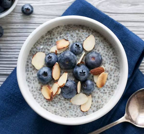 Blueberry almond chia pudding