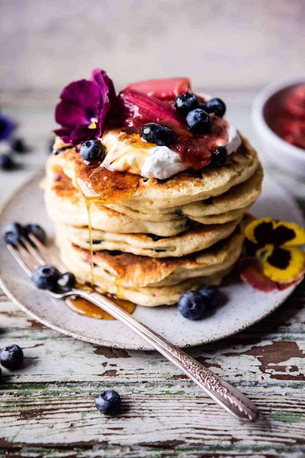 Blueberry almond pancakes