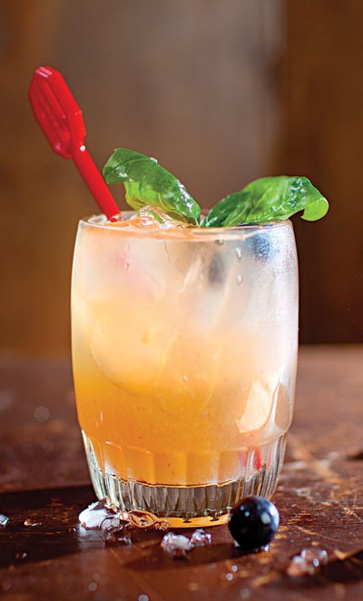 Blueberry and basil margarita