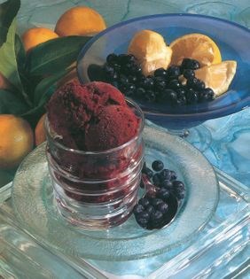 Blueberry and buttermilk sorbet