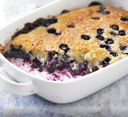 Blueberry and coconut pudding