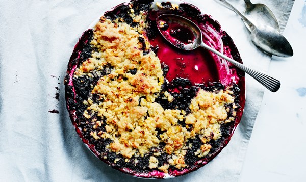 Blueberry and corn crisp