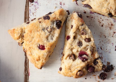 Blueberry and dark chocolate scones