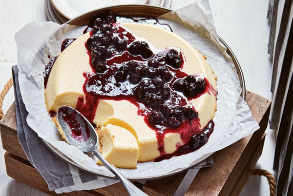 Blueberry and ginger flan