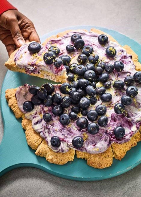 Blueberry and lavender scone pizza