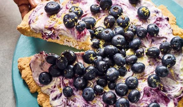 Blueberry and lavender scone pizza