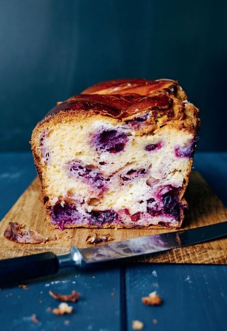 Blueberry and lemon cream cheese babka