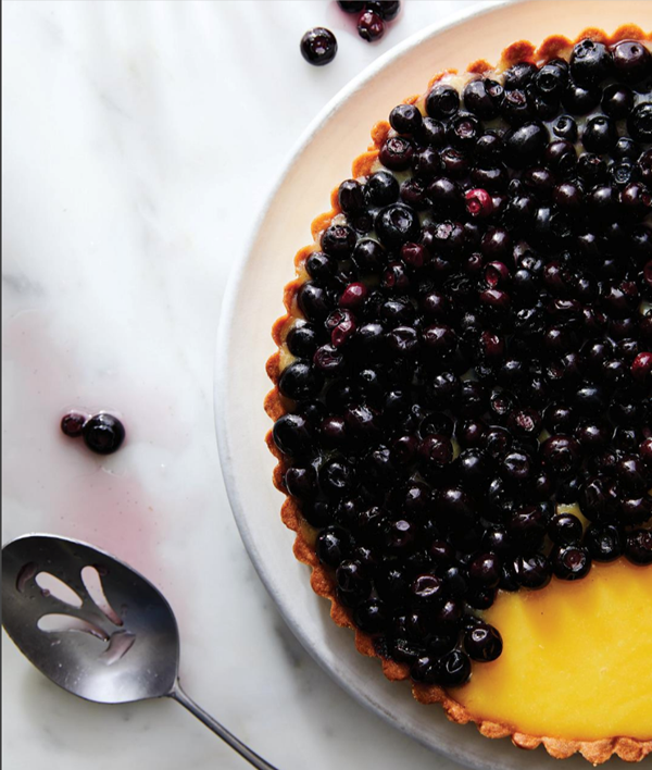 Blueberry and lemon curd tart