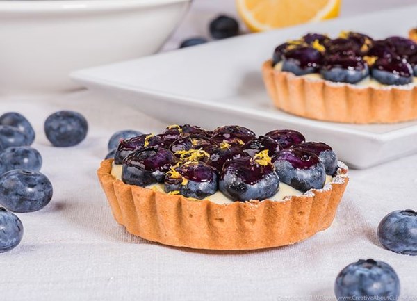Blueberry and lemon custard tart